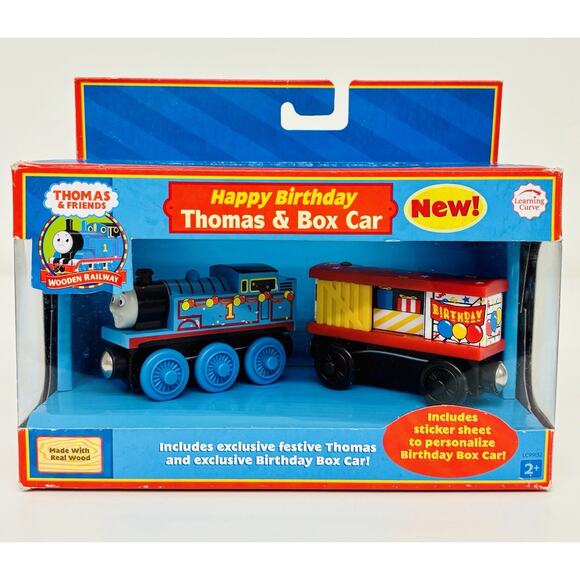 Thomas Wooden Railway Happy Birthday Thomas & Box Car New - Picture 1 of 8